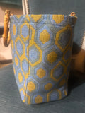 BORSA AUDREY FANTASIA AZZURRA ESAGONALE