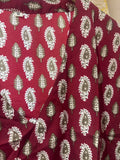 PIGIAMA SETA FANTASIA CORTO STAMPA  CACHEMIRE FIORITO BORDEAUX