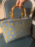 BORSA AUDREY FANTASIA AZZURRA ESAGONALE