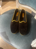 FRIULANE VELLUTO MARRONE CON BORDO DORATO
