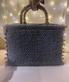 BORSA AUDREY LANA BOUCLE' BICOLOR GRIGIO