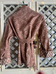 KIMONO COTONE BEIGE ROSE’ STAMPATO BICOLORE