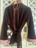 KIMONO VELLUTO COTONE CIOCCOLATO