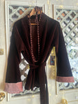 KIMONO VELLUTO COTONE CIOCCOLATO