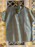 CAMICIA SHANTUNG SETA VERDE MELA