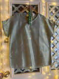 CAMICIA SHANTUNG SETA VERDE MELA