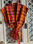 GILET QUADRI FUXIA ARANCIO SGARGIANTE