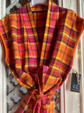 GILET QUADRI FUXIA ARANCIO SGARGIANTE