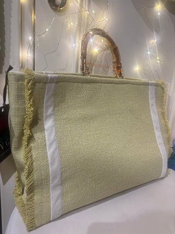 BORSA GRACE CANVAS COTONE VERDE