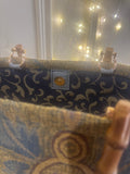 BORSA AUDREY FANTASIA DAMASCATA AZZURRO ORO