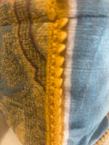 BORSA LIZ DAMASCATO AZZURRO ORO