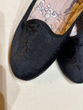 FRIULANE VELLUTO DI SETA NERO CON INTERNO STAMPA TOILE DE JOUY