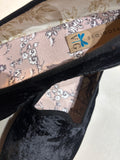 FRIULANE VELLUTO DI SETA NERO CON INTERNO STAMPA TOILE DE JOUY