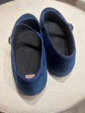 MARY JANE VELLUTO BLU CON BORDATURA BLU