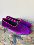 FRIULANE VELLUTO VIOLA CON GROS-GRAIN FUXIA