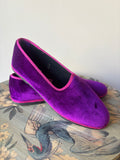 FRIULANE VELLUTO VIOLA CON GROS-GRAIN FUXIA