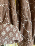 KIMONO COTONE NOCCIOLA RICAMATO A MANO