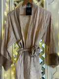 KIMONO COTONE DESERTO RICAMATO A MANO