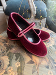 MARY JANE VELLUTO BORDEAUX CON BORDATURA PEONIA
