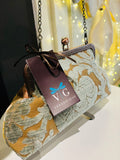 POCHETTE CLIC CLAC VELLUTO BROCCATO FANTASIA FLOREALE