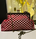 POCHETTE CLIC CLAC VELLUTO MAGENTA