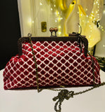 POCHETTE CLIC CLAC VELLUTO MAGENTA