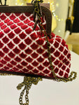 POCHETTE CLIC CLAC VELLUTO MAGENTA