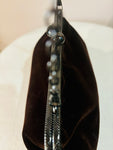 POCHETTE CLIC CLAC VELLUTO MARRONE