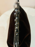 POCHETTE CLIC CLAC VELLUTO MARRONE