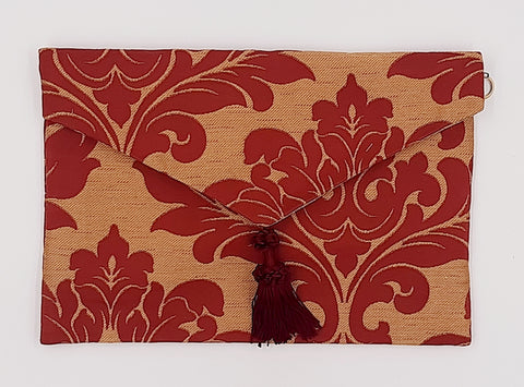 POCHETTE DAMASCATA ROSSO ORO