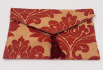 POCHETTE DAMASCATA ROSSO ORO