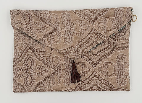 POCHETTE VELLUTO BROCCATO BEIGE