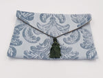 POCHETTE VELLUTO DAMASCATO AZZURRO
