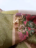 BORSA GRACE TESSUTO RIGHE BICOLORE CON BANDE DIS. GEOMETRICO