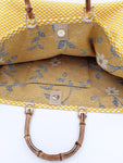 BORSA GRACE TESSUTO TRAMA BICOLOR CON BANDE DAMASCATE