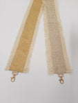 TRACOLLA BEIGE CON LAME' DORATO