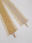 TRACOLLA BEIGE CON LAME' DORATO