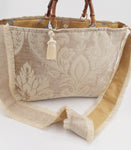 TRACOLLA BEIGE CON LAME' DORATO