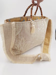 TRACOLLA BEIGE CON LAME' DORATO